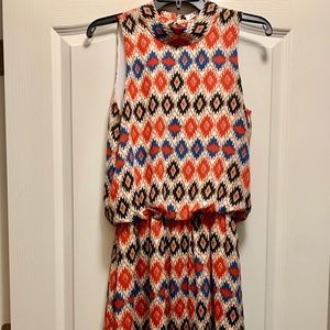 Drop-waist Sleeveless, High Neck Summer Dress